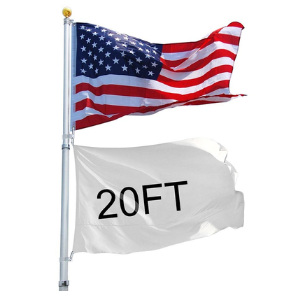 20′ Retractable Aluminum Flag Pole with Flag